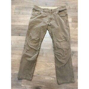 Kuhl Kanvus Klassik Jean Mens 38X32 Chino Khaki Brown Hiking Casual Pant 5114
